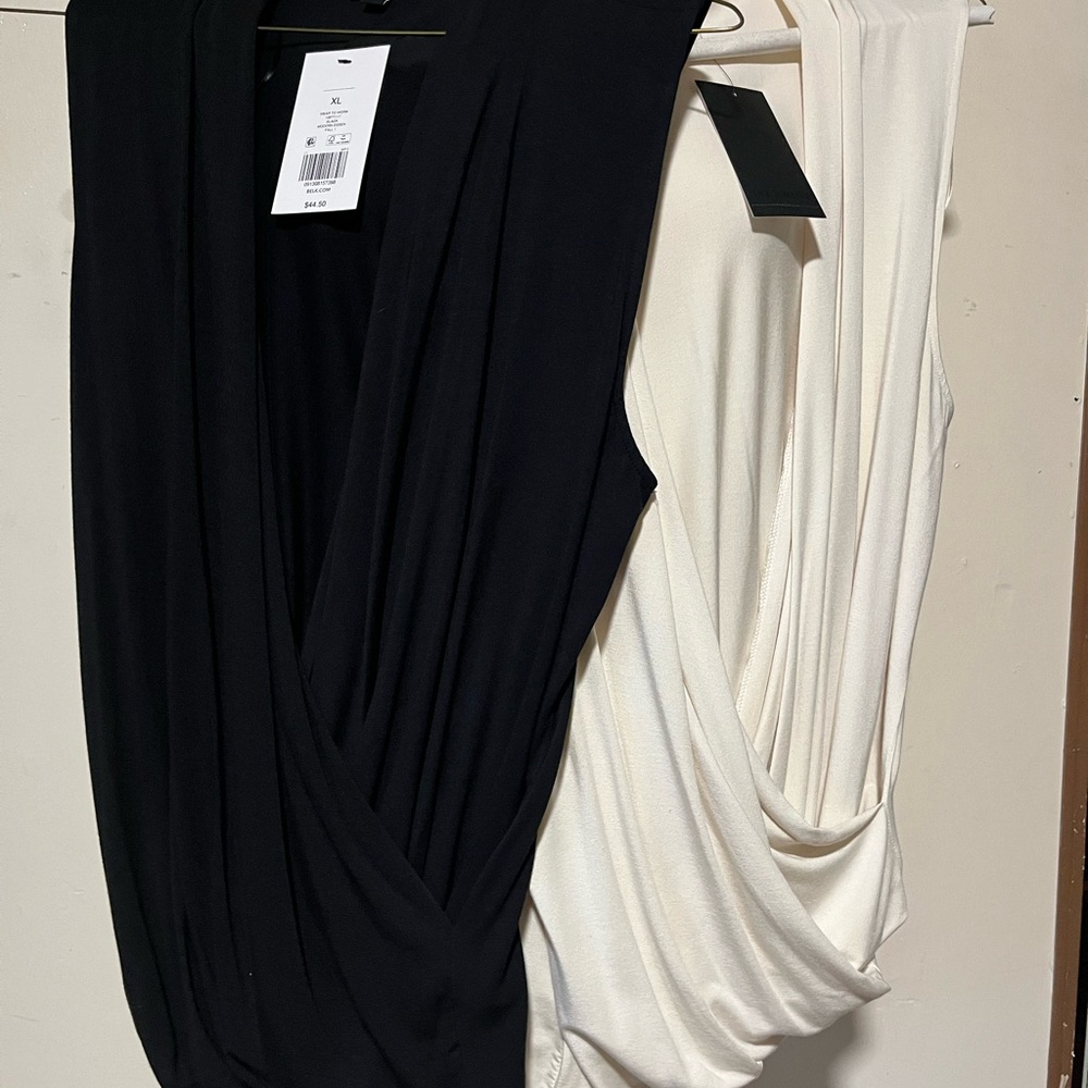 The Limited Black and White Draped Tops